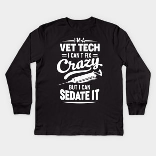 Funny Vet Tech Veterinarian Technician Gift Kids Long Sleeve T-Shirt